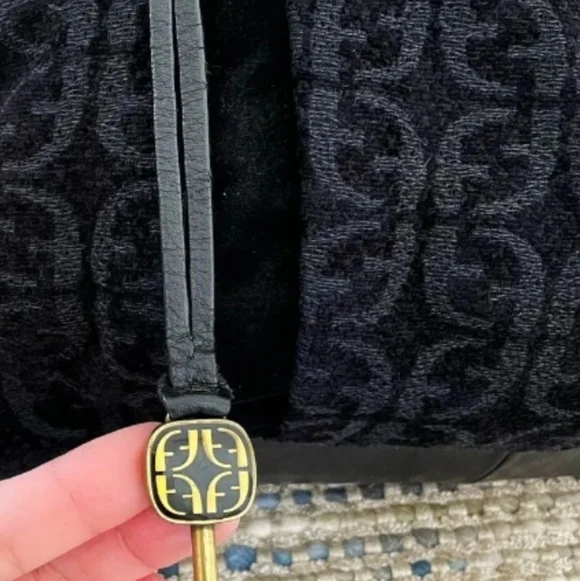 Fossil Black Velour Satchel Tote Limited Edition Bag
